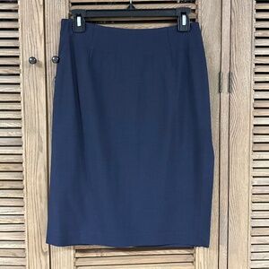 Theory Navy Pencil Skirt with Side Slit Size 6